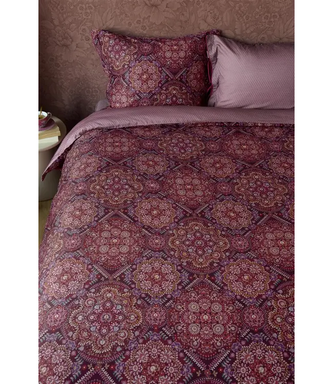 PIP Il Mosaico Dark Red Dekbedovertrek