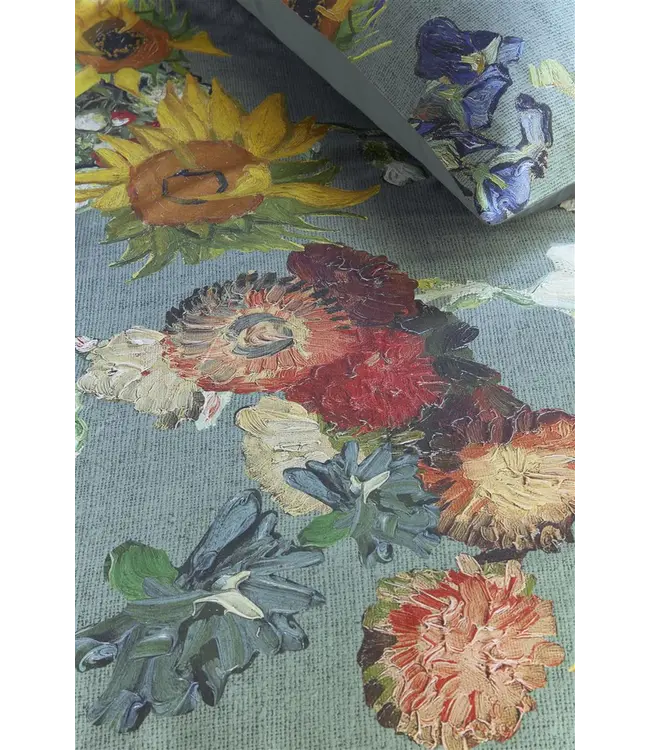 Beddinghouse x Van Gogh Museum Partout des Fleurs dekbedovertrek Green
