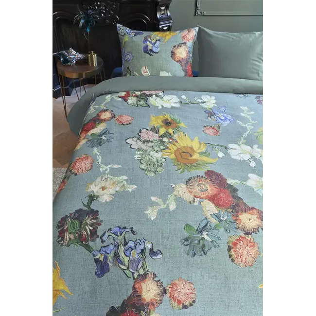 Beddinghouse x Van Gogh Museum Partout des Fleurs dekbedovertrek Green