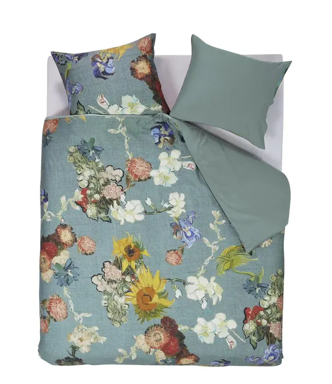 Beddinghouse x Van Gogh Museum Partout des Fleurs dekbedovertrek Green