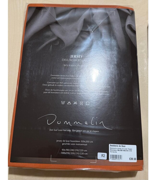 Dommelin Jersey de Luxe Hoeslaken 90x200/100x220 kl 52 Terracotta