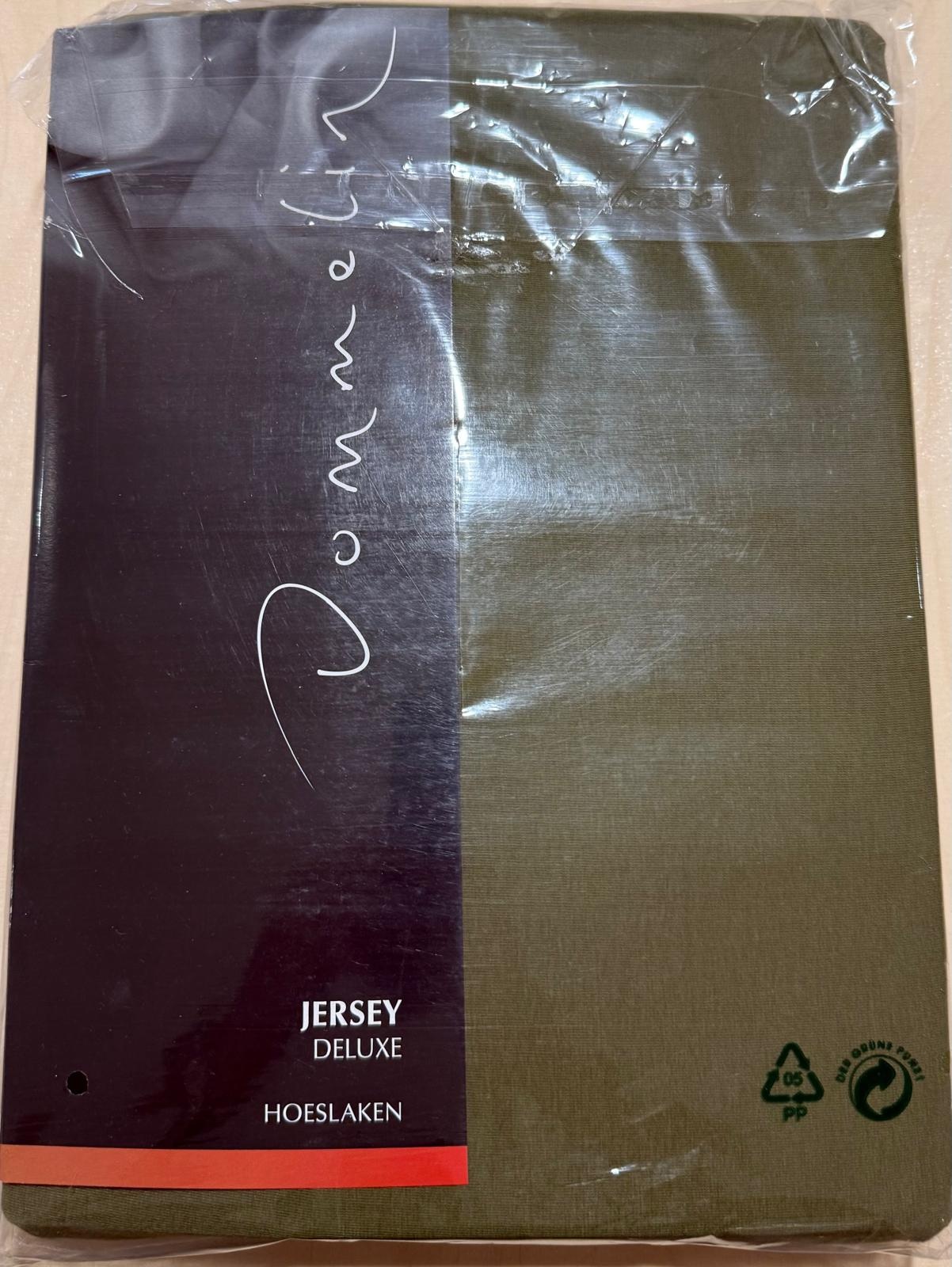 Dommelin Jersey de Luxe Hoeslaken 180/200x200/100x220 kl 31 Olijf