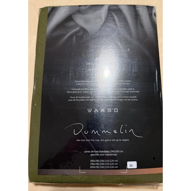 Dommelin Jersey de Luxe Hoeslaken 180/200x200/100x220 kl 31 Olijf