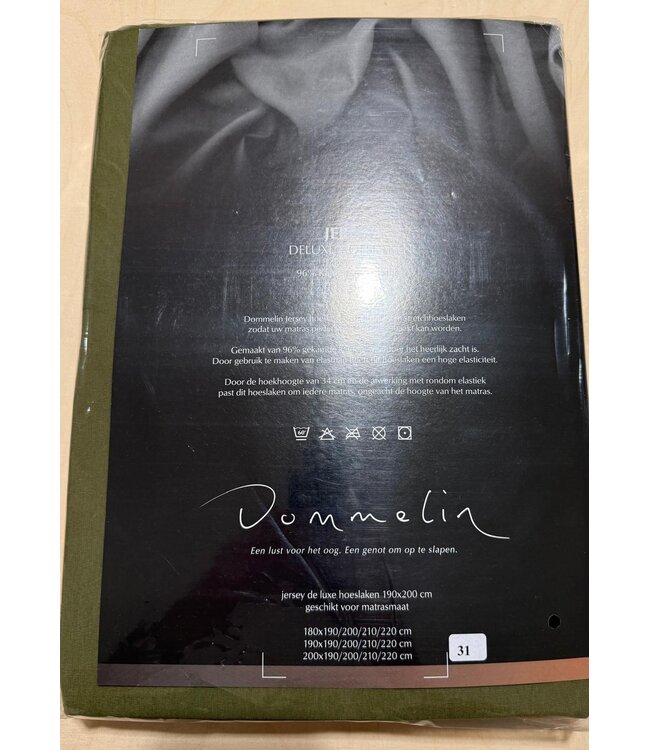 Dommelin Jersey de Luxe Hoeslaken 180/200x200/100x220 kl 31 Olijf