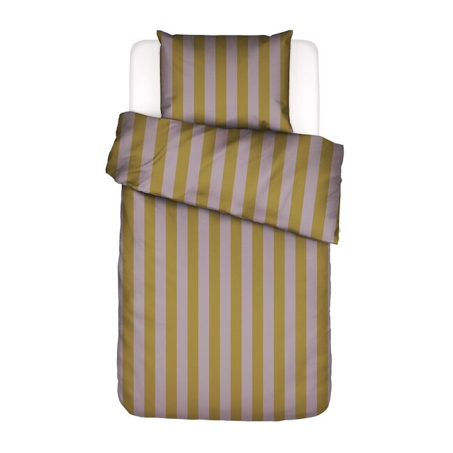 Essenza Minte Stripe Pale Purple - Olive Dekbedovertrek