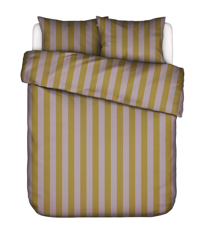 Essenza Minte Stripe Pale Purple - Olive Dekbedovertrek