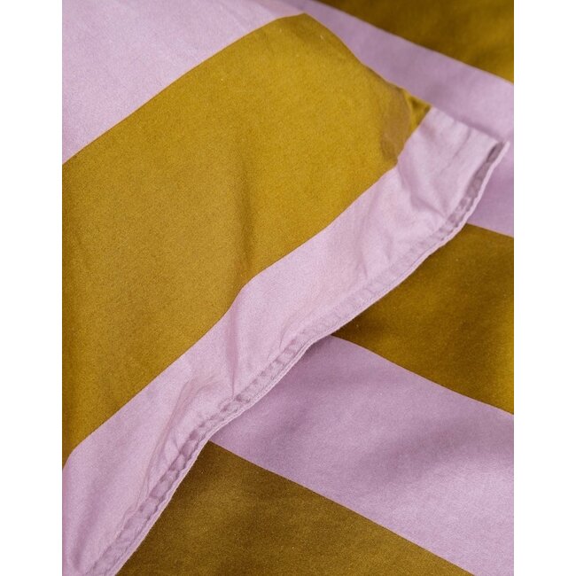 Essenza Minte Stripe Pale Purple - Olive Dekbedovertrek