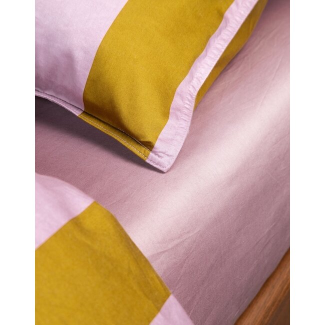 Essenza Minte Stripe Pale Purple - Olive Dekbedovertrek