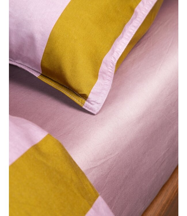 Essenza Minte Stripe Pale Purple - Olive Dekbedovertrek