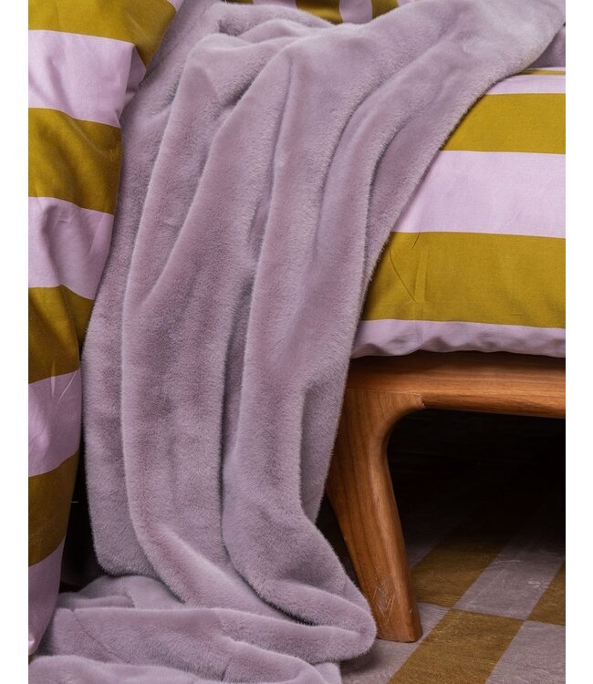 Essenza Minte Stripe Pale Purple - Olive Dekbedovertrek