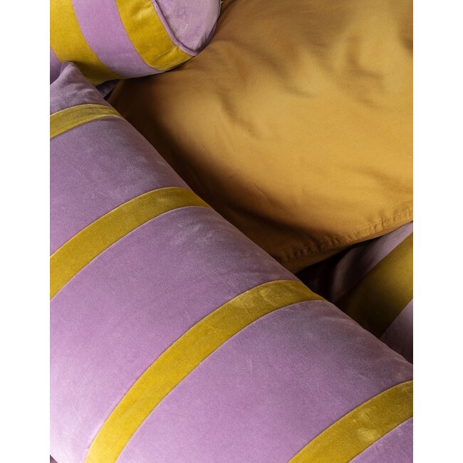 Essenza Minte Stripe Pale Purple - Olive Dekbedovertrek