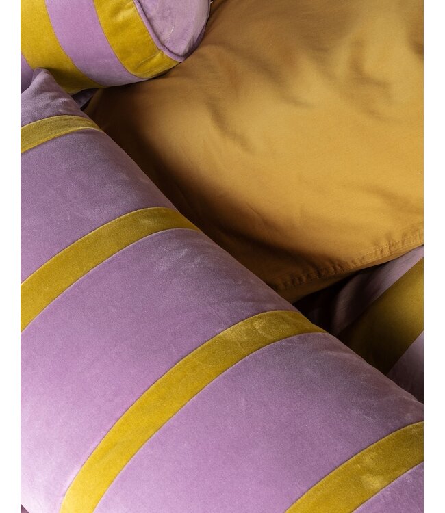 Essenza Minte Stripe Pale Purple - Olive Dekbedovertrek