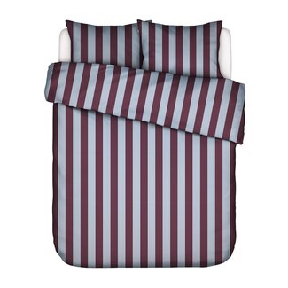 Essenza Essenza Minte Stripe Mauve wine - Ice blue Dekbedovertrek