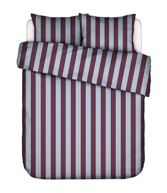 Essenza Essenza Minte Stripe Mauve wine - Ice blue Dekbedovertrek
