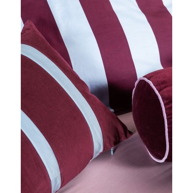 Essenza Minte Stripe Mauve wine - Ice blue Dekbedovertrek