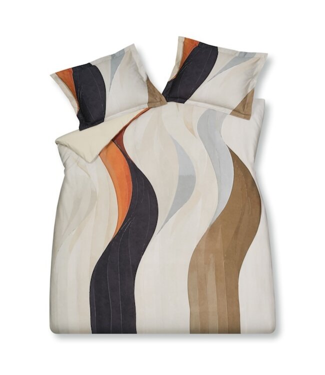 Vandyck Curva cream tan dekbedovertrek