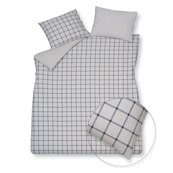 Vandyck Flanel Dundee blue ink dekbedovertrek