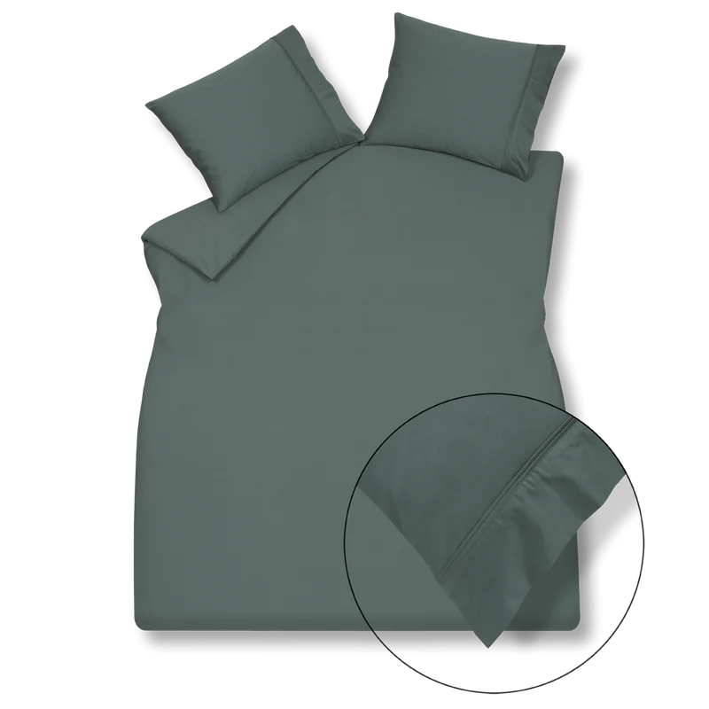 Vandyck Purity 87 Uni Satin dark green dekbedovertrek