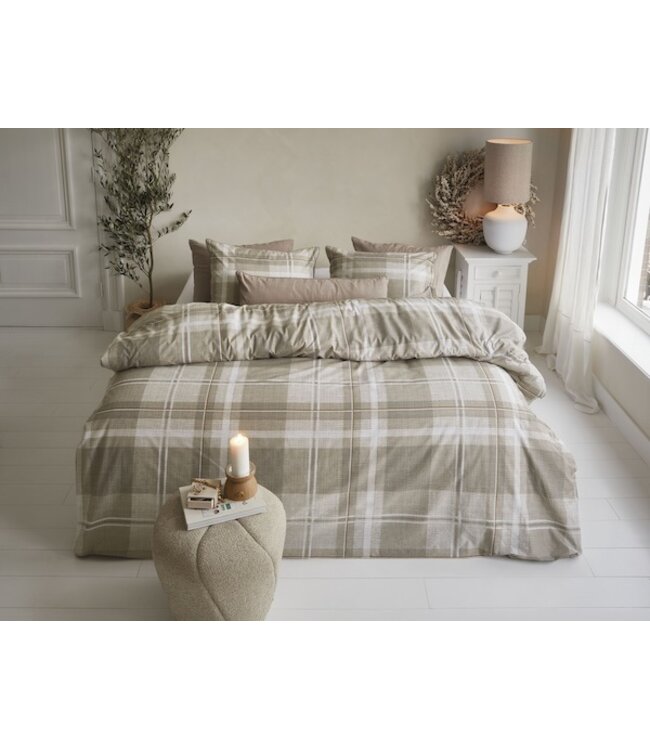 Rivièra Maison Tartan Check Zand dekbedovertrek