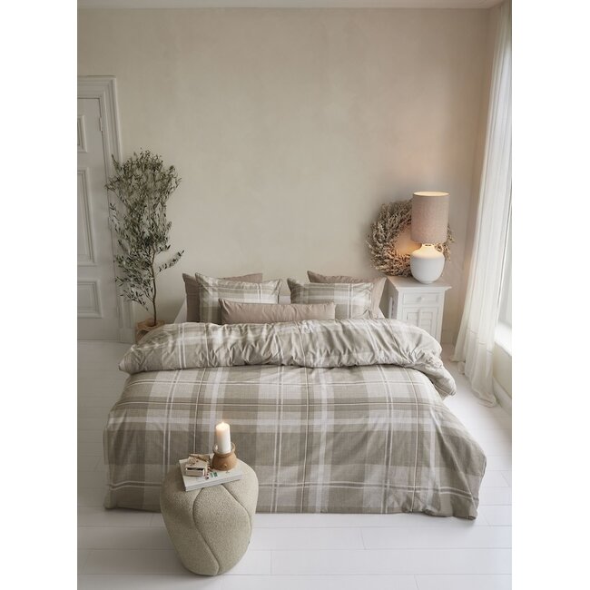 Rivièra Maison Tartan Check Zand dekbedovertrek
