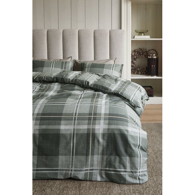 Rivièra Maison Tartan Check Groen dekbedovertrek