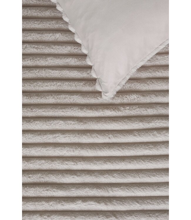 Rivièra Maison Furry Stripes Gebroken wit dekbedovertrek
