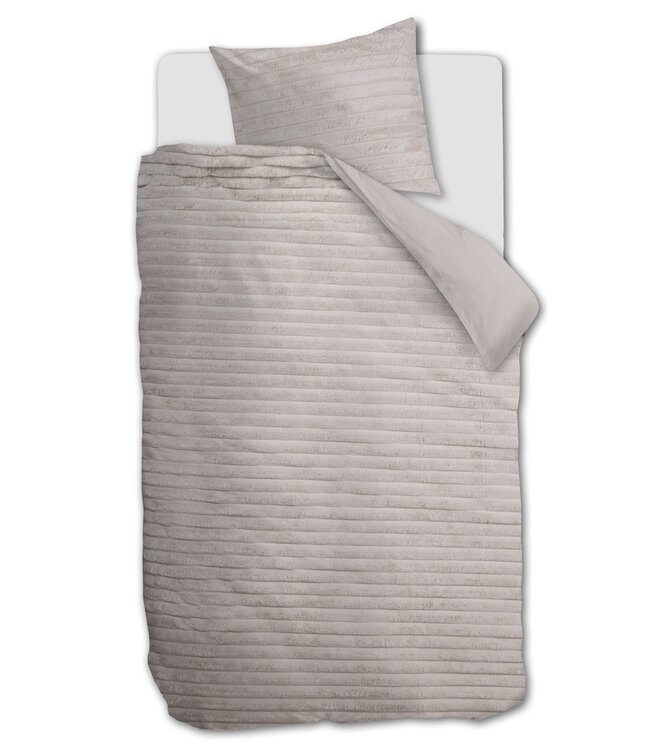 Rivièra Maison Furry Stripes Gebroken wit dekbedovertrek