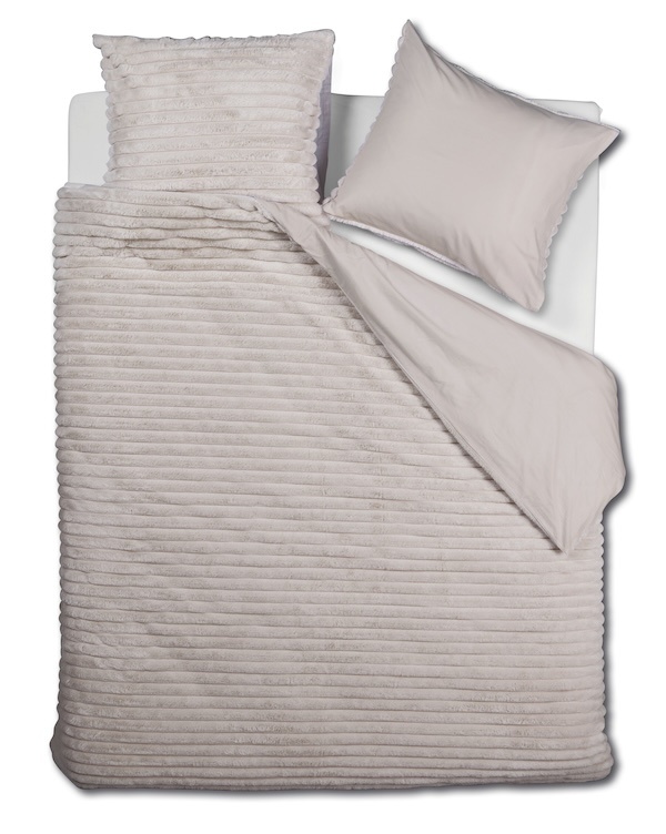 Rivièra Maison Furry Stripes Gebroken wit dekbedovertrek