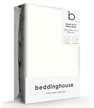 Beddinghouse Beddinghouse Jersey Lycra hoeslaken wit Lits-jumeaux