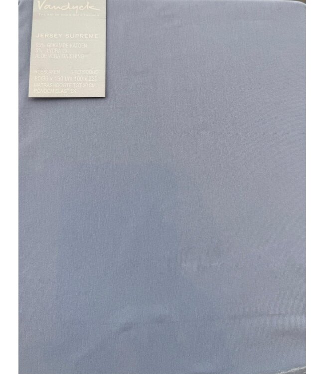 Vandyck Jersey Supreme Hoeslaken Met.Blue 1 persoons