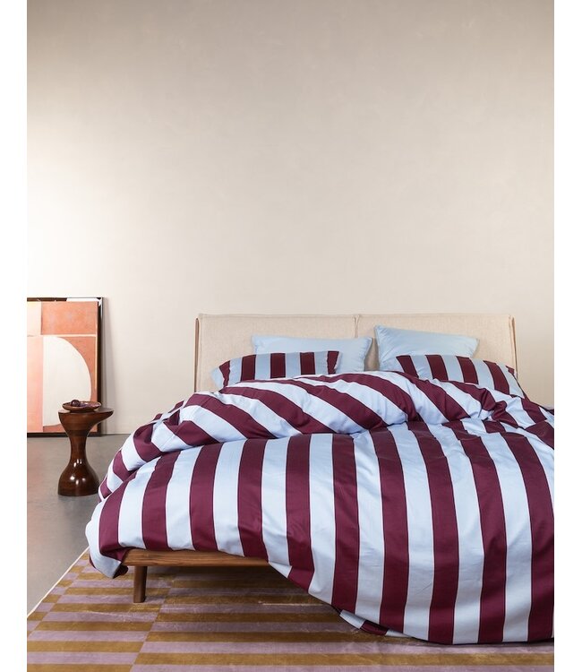 Essenza Minte Stripe Mauve wine - Ice blue Kussensloop