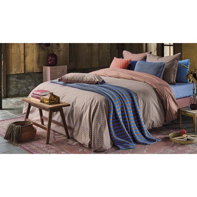 Pip Studio Bonsoir Stripe Throw Blauw plaid