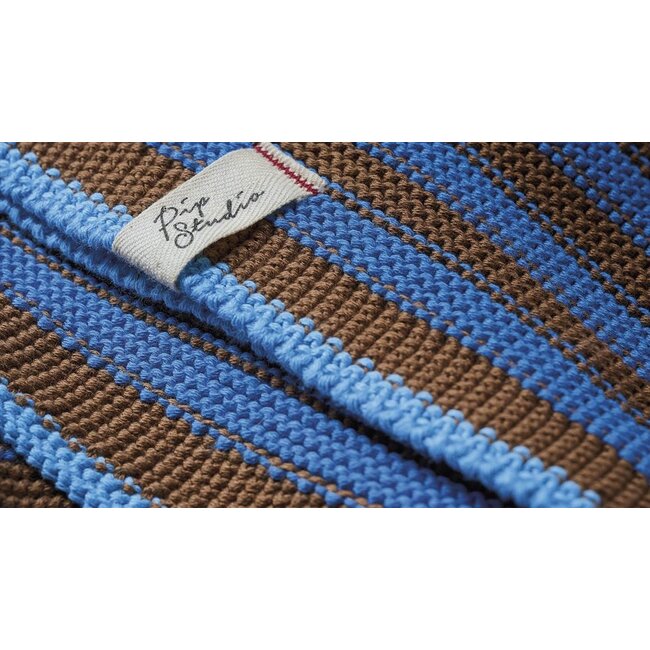 Pip Studio Bonsoir Stripe Throw Blauw plaid