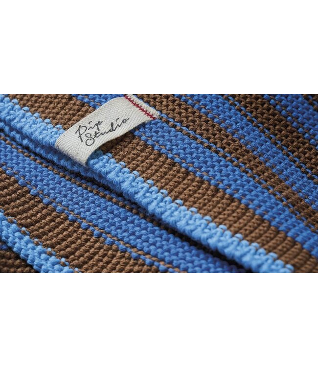Pip Studio Bonsoir Stripe Throw Blauw plaid