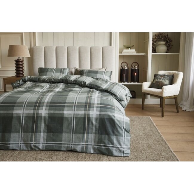 Rivièra Maison Tartan Check Groen kussensloop
