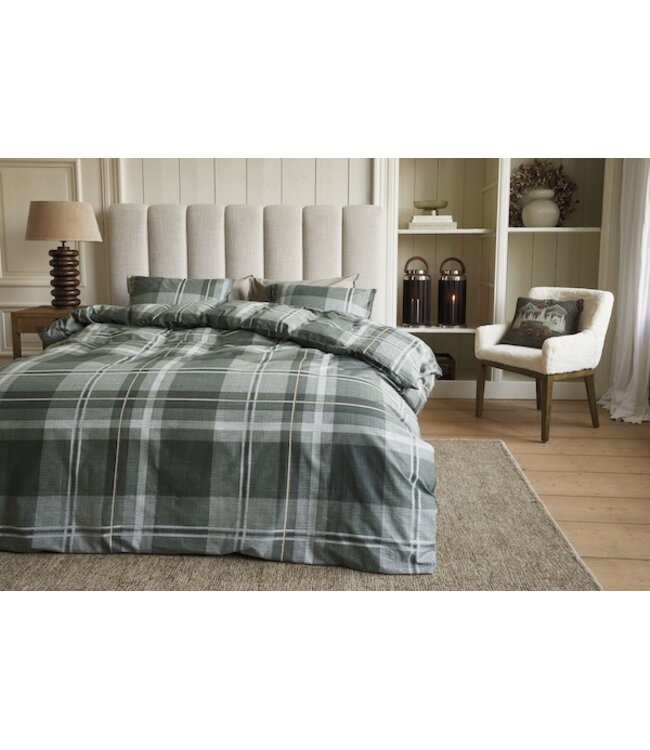 Rivièra Maison Tartan Check Groen kussensloop