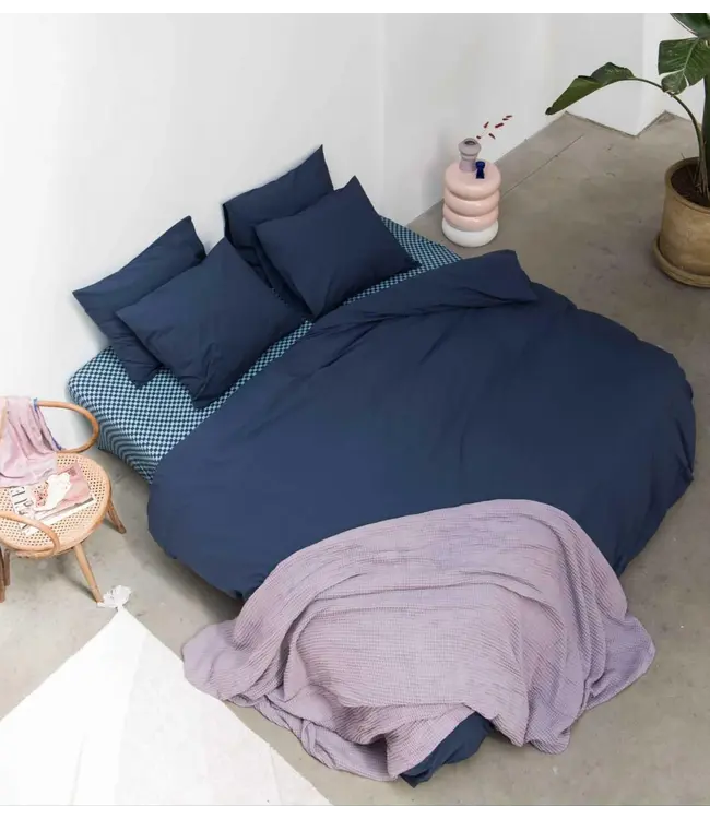 Navy Blue dekbedovertrek flanel 240x200/220