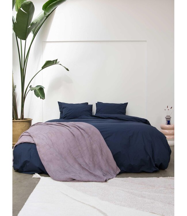 Navy Blue dekbedovertrek flanel 240x200/220