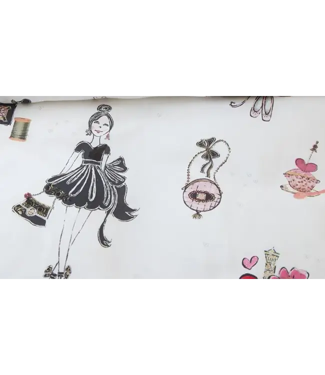 Beddinghouse Kids Paris Girl dekbedovertrek pink 140x200/220