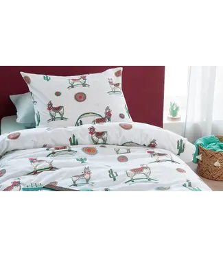 Beddinghouse Beddinghouse Kids Lama Adventure dekbedovertrek multi 140x200/220
