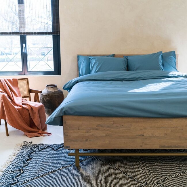 Kayori Shizu dekbedovertrek Katoenperkal Blauw