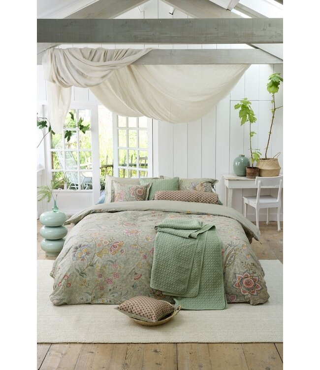 Pip Studio Mumbai Morning Licht groen dekbedovertrek