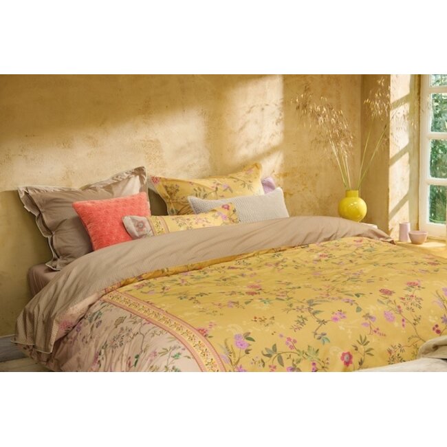Pip Studio Bodhi Flower Geel dekbedovertrek