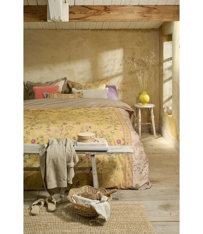 Pip Studio Bodhi Flower Geel dekbedovertrek