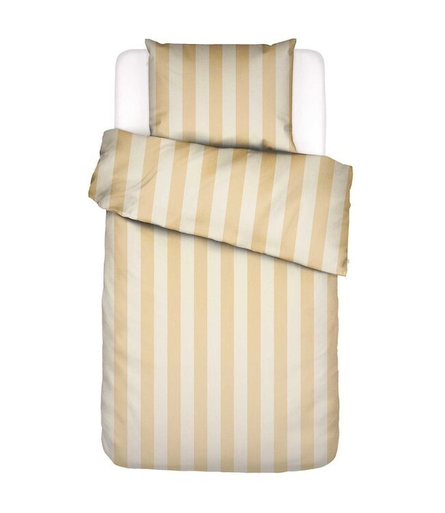 Essenza Minte Stripe Yellow straw - Vanilla dekbedovertrek