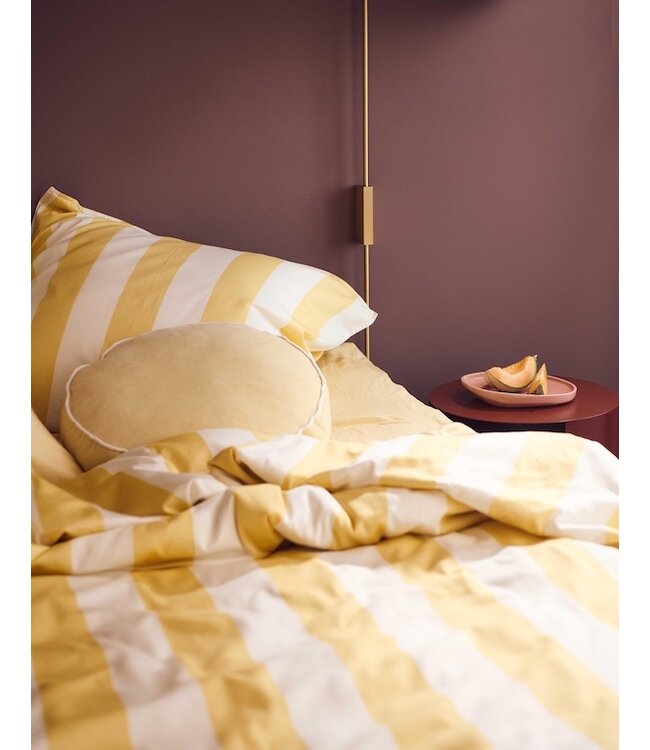 Essenza Minte Stripe Yellow straw - Vanilla dekbedovertrek