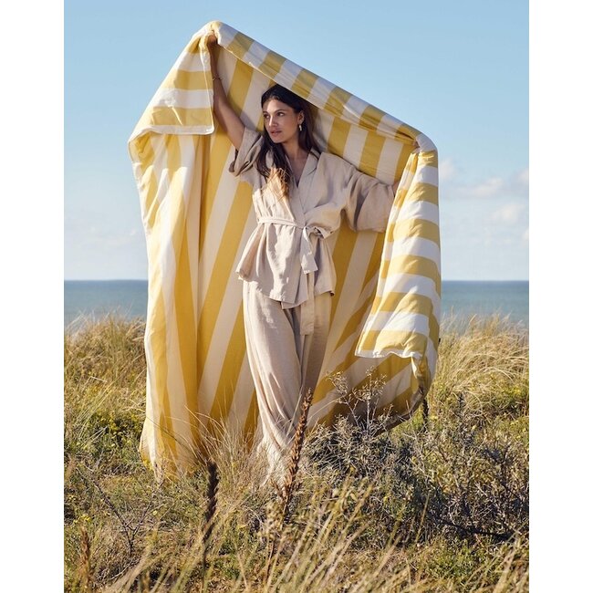 Essenza Minte Stripe Yellow straw - Vanilla dekbedovertrek