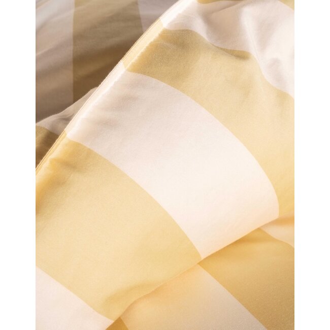 Essenza Minte Stripe Yellow straw - Vanilla dekbedovertrek