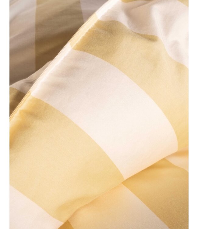 Essenza Minte Stripe Yellow straw - Vanilla dekbedovertrek