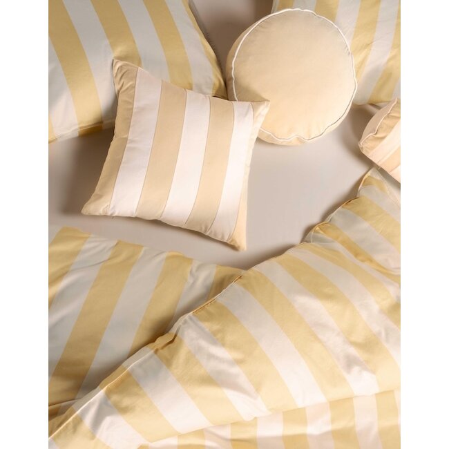 Essenza Minte Stripe Yellow straw - Vanilla dekbedovertrek